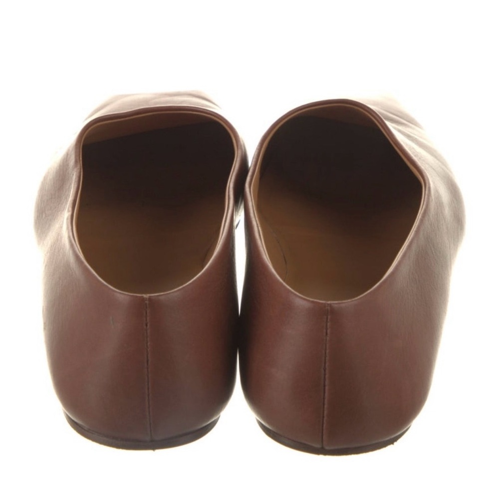 The Row Brown Leather Square-Toe Flat - Picture 4 of 5